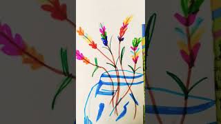 🌈Colourful flowers Vase#🎨🧮🌈#vassee#sketch pens#art #aysha