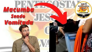 [MACUMBA SENDO VOMITADA ].   #libertação #curas