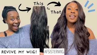 revive this crusty wig with me, beginner tips from a beginner using AFSISTERWIG |