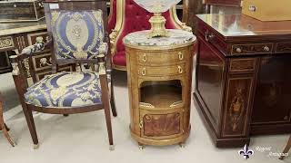 Antique Pair French Louis Revival Walnut Bedside Cabinets