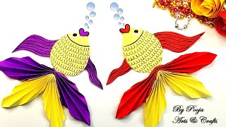 Gold Fish | easy paper fish craft for school activity | DIY Moving Paper FISH | Easy Paper Crafts