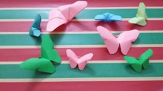 Easy origami paper butterfly diy-----De crafter