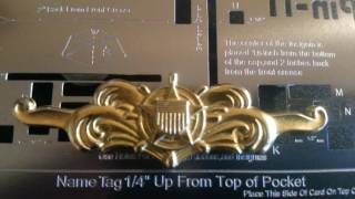 Military ribbons tool. Military medals tool. Pin-iT Card.  Thin ribbons. USCG uniform tool