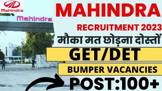 Mahindra & Mahindra Freshers Recruitment 2023 | Diploma/B.tech | Trainee Engineer | Latest Jobs 2023