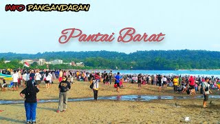 Situasi weekend terkini di pangandaran di pantai barat Pangandaran Jawa barat