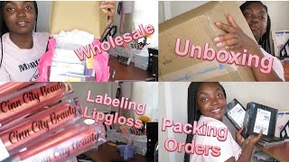 WORK WITH ME VLOG | PACK WHOLESALE, SMALL UNBOXING, COMPLETING TASKS | CINN CITY BEAUTY