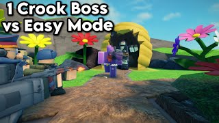 1 Crook Boss vs Easy Mode | Tower Defense Simulator