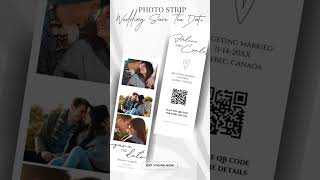 Save the Date Photo Booth Strip With QR Code, Save the Date Photo Strip Template