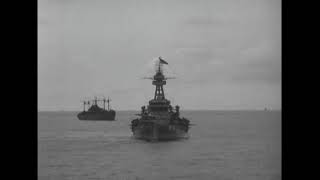 USS New York (BB-34), USS Idaho (BB-42), and USS Tennessee (BB-43) during the invasion of Iwo Jima