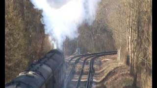 34067 Tangmere 35028 Clan line Egham area 21 feb 2009