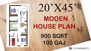 20'X45' House plan |  900 Sqft house plan | 20 By 45 ka House plan || @aalayhomes