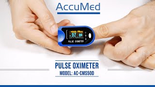 Accumed Pulse Oximeter Feature & Setup Video - Model:CMS50D Blue