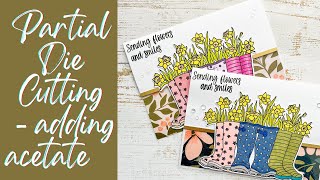 Card making using Partial Die Cutting Funky Fossil Designs Spring Showers Collection #cards