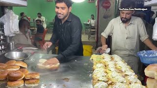 Special Egg Shami Burger   Famous Double Anda Bun Kabab   Street Food of Karachi Pakistan