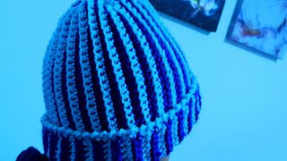 Easy Crochet Beanie Tutorial for Beginners two colors