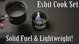 Esbit Lightweight Cook Set - 3 Piece Aluminum Solid Fuel