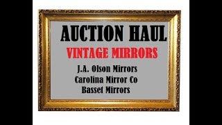 Auction Hull EXPENSIVE MIRRORS FIND JA Olson Mirror with Bench Bassett Carolina Co Yard Sale Storage