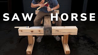 Building TIMBER FRAME Saw Horses | Hand Tool Woodworking Techniques