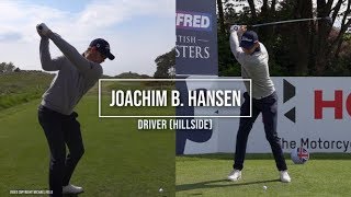 Joachim B Hansen Golf swing Driver (FO & DTL), Betfred British Masters, Hillside, May 2019.