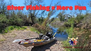 It's more fun Fishing on the RIVER #fishing #bass #fishinglife #kayakfishing #bassfishing