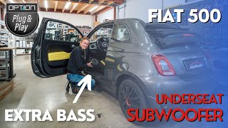 Underseat Subwoofer Fiat 500 Upgrade OPTION Drive10UA Plug & Play Montage met Stekkers - AutoSound24