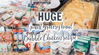 HUGE GIANT GROCERY HAUL I FAMILY OF 6 I EASY BUBBLE CHICKEN RECIPE I Samantha Greenwalt