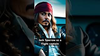 AI generated jack sparrow as flight captain #shorts