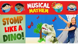 Dinosaur Stomp Song | Stomp Like a Dino Action Song 🦖 | Musical Mayhem