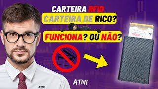 Carteira Com IMÃ Antifurto RFID Automatica POP UP ATNI Minimalista Bloqueio NFC Couro Fibra Carbono