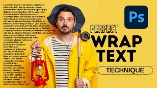 Text wrapping around image effect in photoshop technique| Photoshop text wrap tutorial