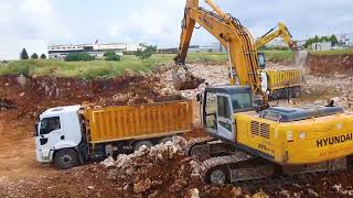 Hyundai 290 LC-7 Excavator Vs KOBELCO Vs Machines Truck Loading