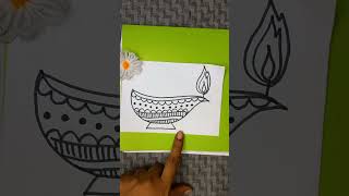 Diwali Activity: Easy Diwali Diya Drawing  #shorts #drawingtutorial #creative #diwali2023