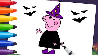 How To Draw Peppa Pig At Halloween | Drawing For Kids