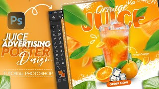 Orange Juice Product Maniplation Advertising Design | Full Photoshop tutorial