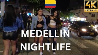 Medellin Colombia 🇨🇴  Nightlife Walking Tour in 4k Ultra HD