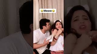 Newly married couple Sanket Bhosale and Sugandha Mishra very funny video / meow challenge