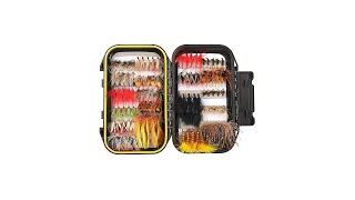 FISHINGSIR Fly Fishing Flies Kit - 64/100/110/120pcs Handmade Fly Fishing Lures - Dry/Wet Flies,Str