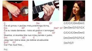 V. Kernagis -Mūsų dienos kaip šventė! - AKORDAI - RITMAS - TAB 🎸Mokomės groti gitara!