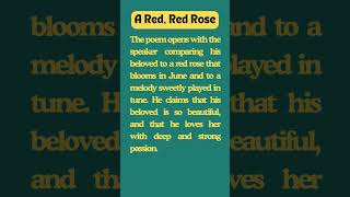 🌹 "A Red, Red Rose" by Robert Burns | Poem Summary 📜#shorts #english