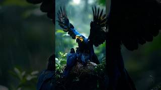 Soul-Stirring! 🌟Wings of Affection: Hyacinth Macaw's Embrace Warms the Heart of the Jungle! 🌿🦜