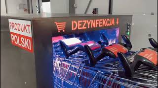 Dezynfekcja wózków sklepowych  CLEAN TUNEL FS firmy Clean Global Technology Sp.  z o.o.