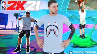 Making little kid rage quit his first game of NBA 2K21 park