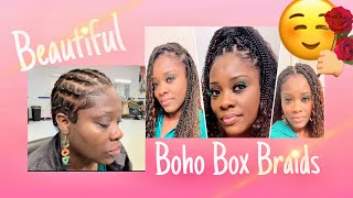 UP CLOSE VIEW BEAUTIFUL BOHO BOX BRAIDS KROCHET