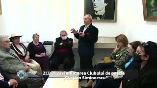 ZCB 2022 -  Înființarea Clubului de poezie ,,Cristian Simionescu''