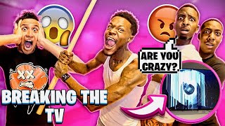 I CAME TO FUNNYMIKE HOUSE AND BROKE HIS TV!!!