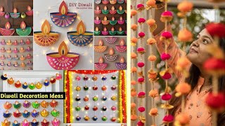 DIY Diwali Decoration Ideas at home | Diya Door Toran | Diwali Home decor | DIY paper diya | Cost ₹0