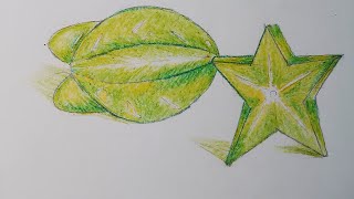 How to Draw Star Fruit / Carambola Draw Step by Step