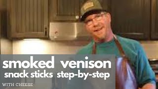 Smoked venison snack sticks with cheese step by step