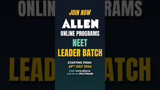 Crack NEET 2025 with ALLEN's Leader Online Program | Enroll Now 📚 #Shorts