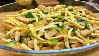 STIR FRIED BOK CHOY WITH TOFU IN OYSTER SAUCE